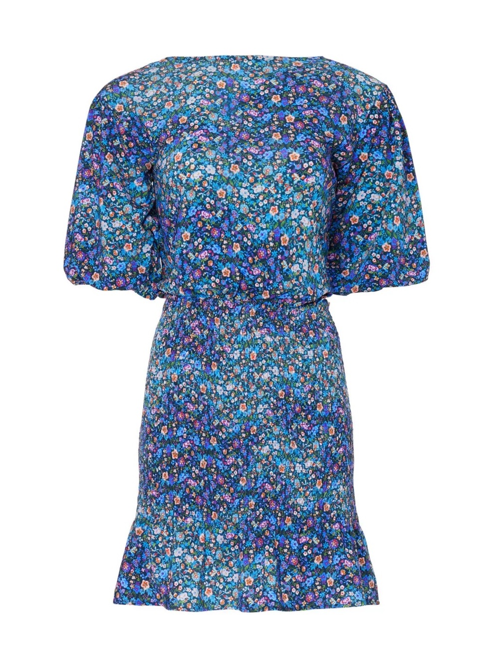 Sandro Paris "Pinelle" Smocked Floral Open Back Mini Dress - Picture 5 of 8